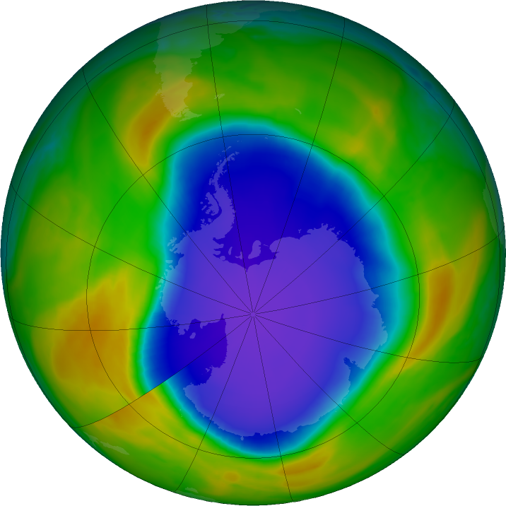 Antarctic ozone map for 28 October 2023